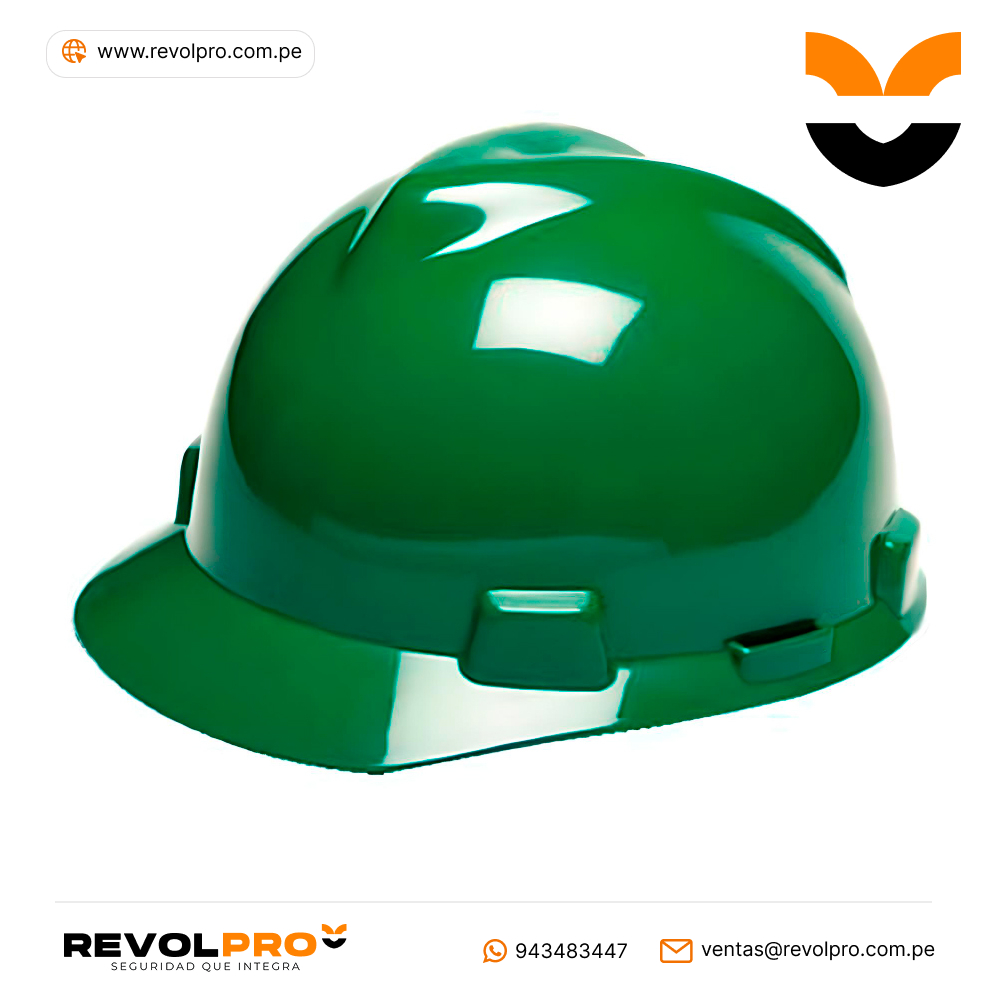 Casco de Seguridad Verde V-Gard Tipo Jockey MSA