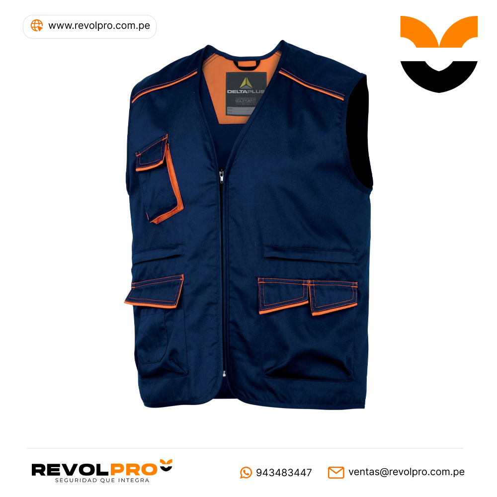 Chaleco M6GIL Azul Marino Naranja Delta Plus