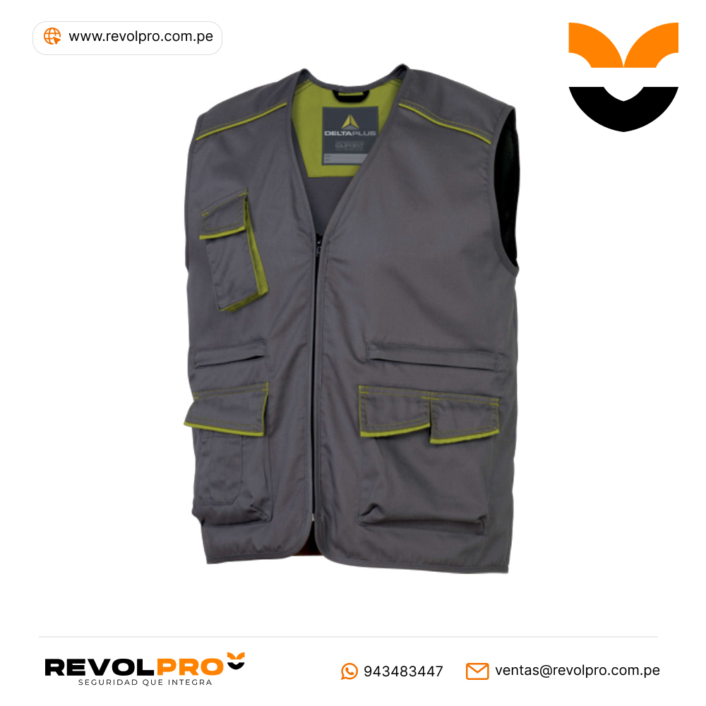 Chaleco M6GIL Gris con Verde Delta Plus