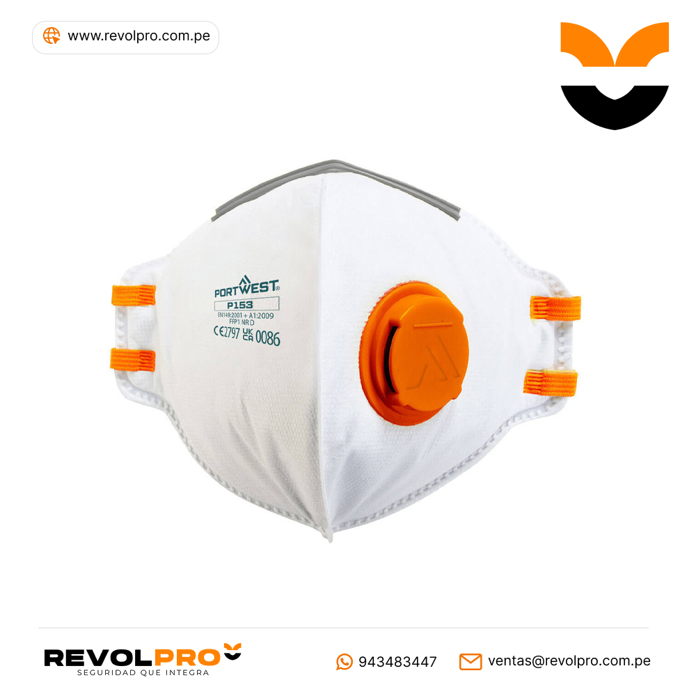 Mascarilla Dolomite plegable con valvula P153 Portwest