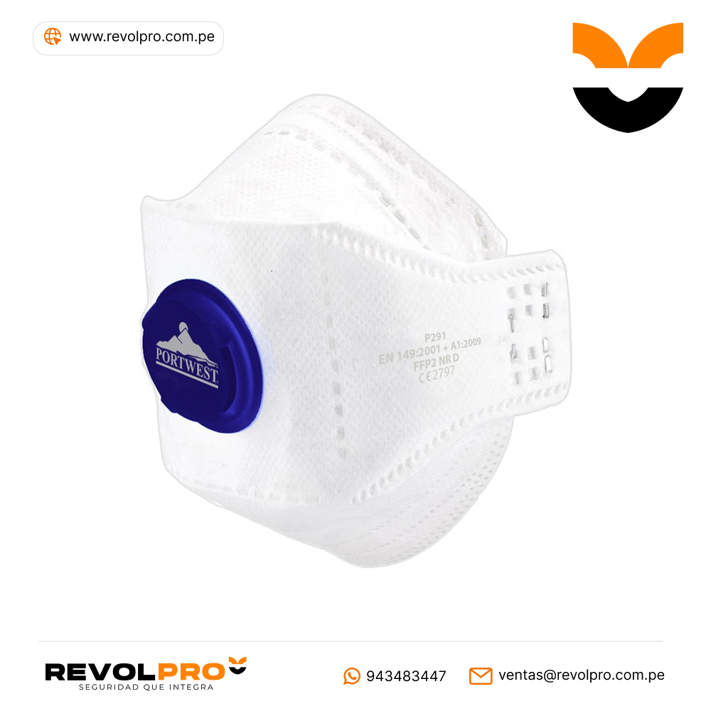 Mascarilla Eagle Dolomite plegable con valvula P291 Portwest