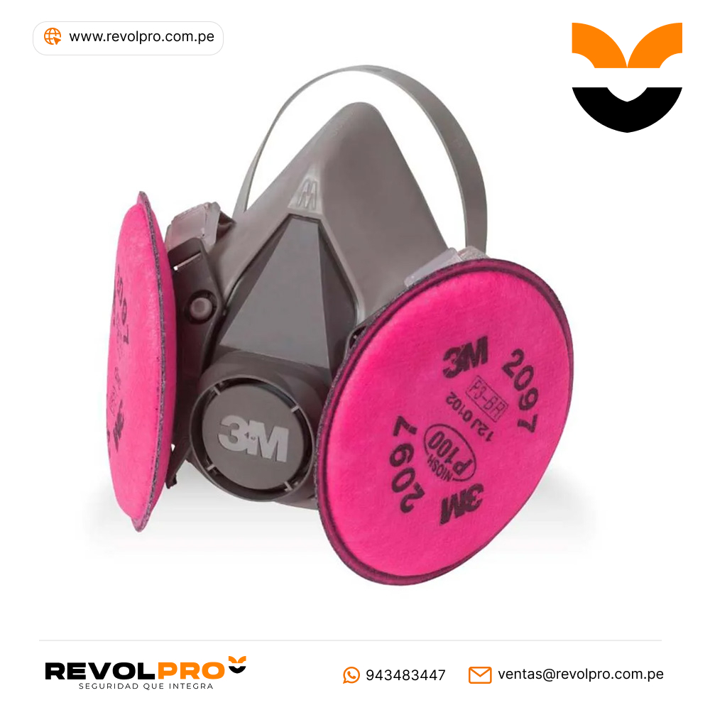 Respirador 3M polvos particulas y olores P100 6297